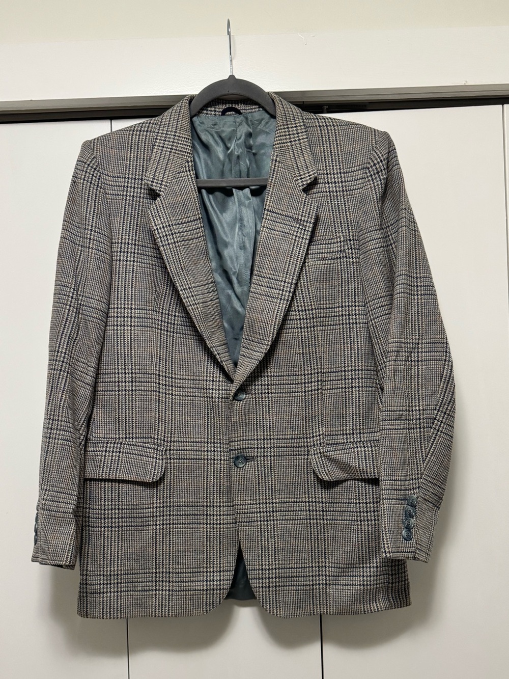 Vintage Channel Islands British Wool Glen Plaid Blazer Jacket – 38R